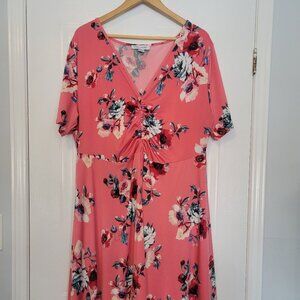 Beautiful midi peach flower dress